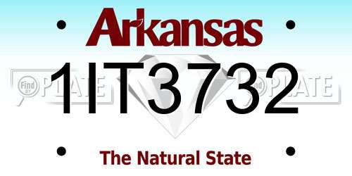 1IT3732 Arkansas License Plate