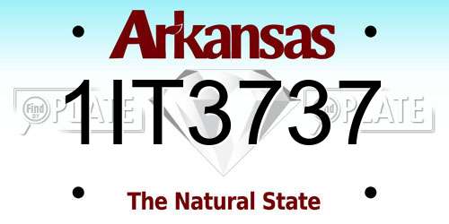 1IT3737 Arkansas License Plate