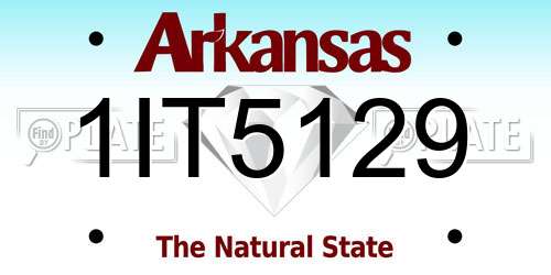 1IT5129 Arkansas License Plate
