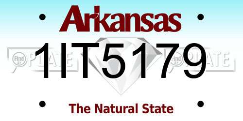 1IT5179 Arkansas License Plate