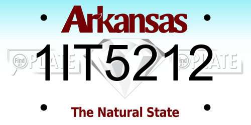 1IT5212 Arkansas License Plate
