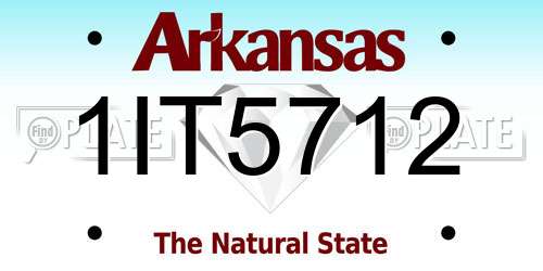 1IT5712 Arkansas License Plate