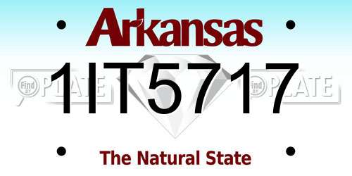 1IT5717 Arkansas License Plate