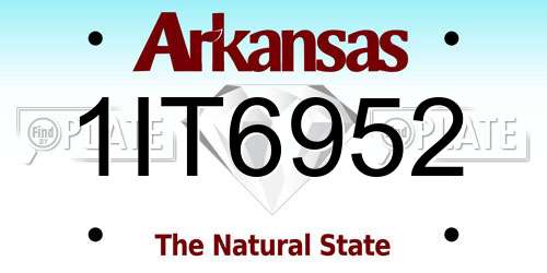 1IT6952 Arkansas License Plate