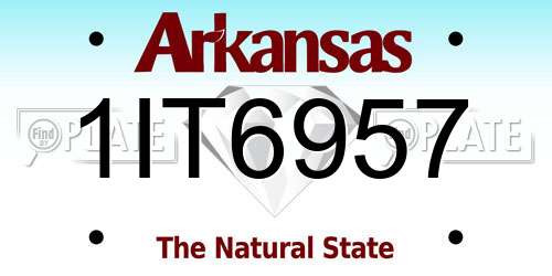 1IT6957 Arkansas License Plate