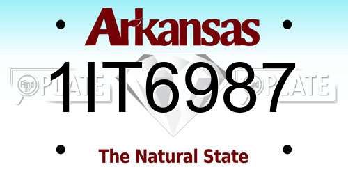 1IT6987 Arkansas License Plate