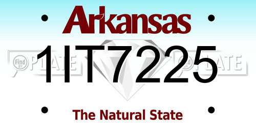 1IT7225 Arkansas License Plate