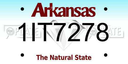 1IT7278 Arkansas License Plate
