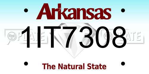 1IT7308 Arkansas License Plate