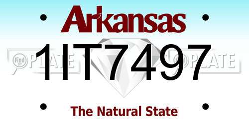 1IT7497 Arkansas License Plate