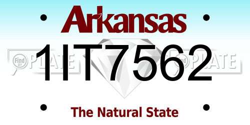 1IT7562 Arkansas License Plate