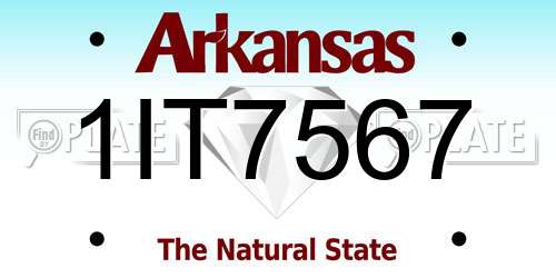1IT7567 Arkansas License Plate