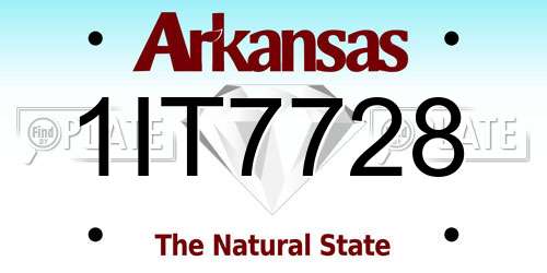 1IT7728 Arkansas License Plate