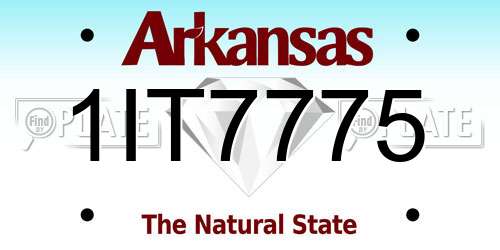 1IT7775 Arkansas License Plate