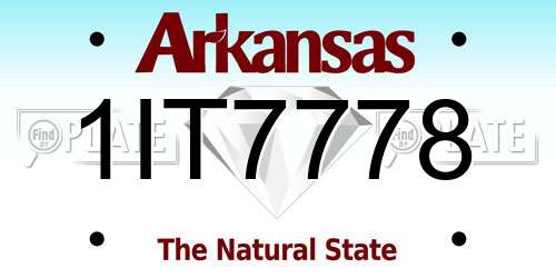 1IT7778 Arkansas License Plate