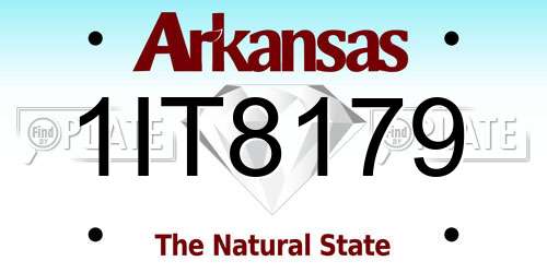 1IT8179 Arkansas License Plate