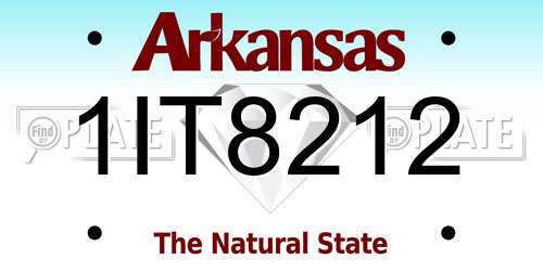 1IT8212 Arkansas License Plate
