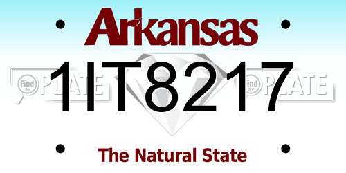 1IT8217 Arkansas License Plate
