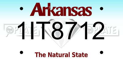 1IT8712 Arkansas License Plate