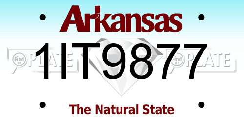 1IT9877 Arkansas License Plate