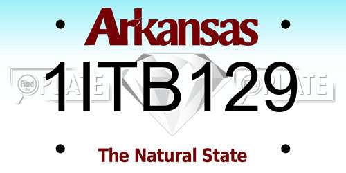 1ITB129 Arkansas License Plate