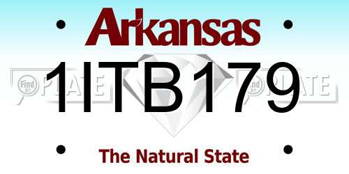 1ITB179 Arkansas License Plate
