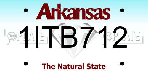 1ITB712 Arkansas License Plate
