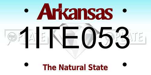 1ITE053 Arkansas License Plate