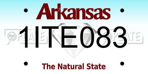 1ITE083 Arkansas License Plate