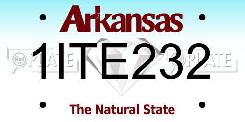 1ITE232 Arkansas License Plate