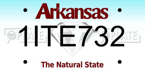 1ITE732 Arkansas License Plate