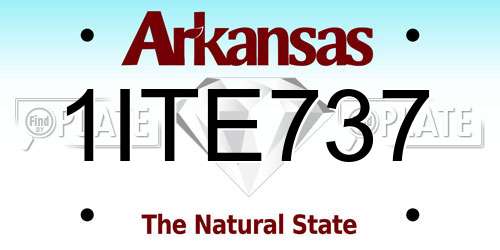 1ITE737 Arkansas License Plate