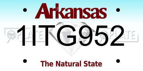 1ITG952 Arkansas License Plate