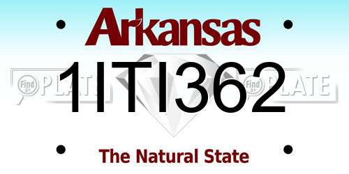1ITI362 Arkansas License Plate