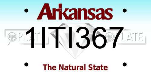 1ITI367 Arkansas License Plate