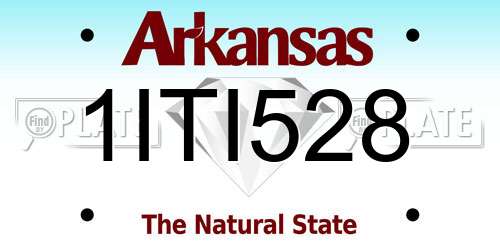 1ITI528 Arkansas License Plate