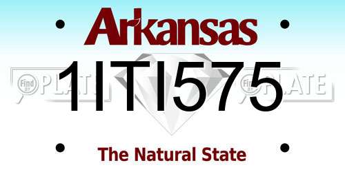1ITI575 Arkansas License Plate