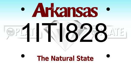 1ITI828 Arkansas License Plate