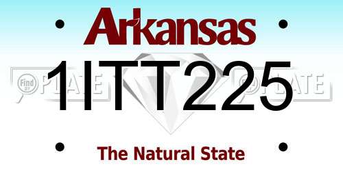 1ITT225 Arkansas License Plate