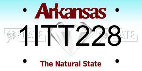 1ITT228 Arkansas License Plate