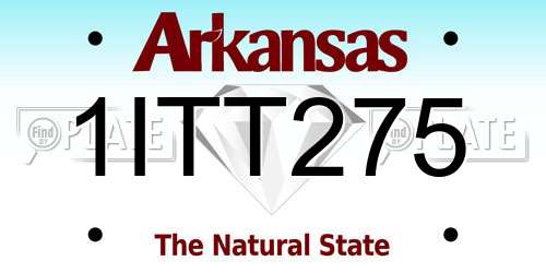 1ITT275 Arkansas License Plate
