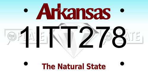 1ITT278 Arkansas License Plate