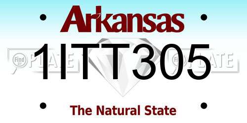 1ITT305 Arkansas License Plate