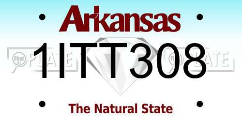1ITT308 Arkansas License Plate