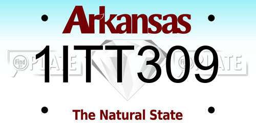 1ITT309 Arkansas License Plate