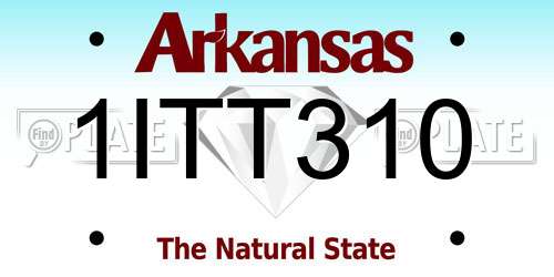1ITT310 Arkansas License Plate