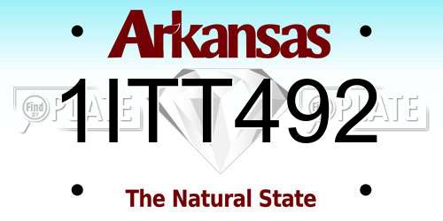 1ITT492 Arkansas License Plate
