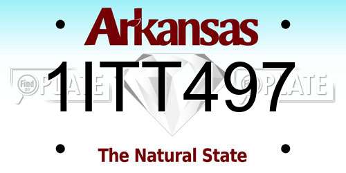 1ITT497 Arkansas License Plate