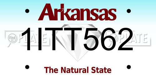1ITT562 Arkansas License Plate