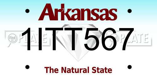 1ITT567 Arkansas License Plate